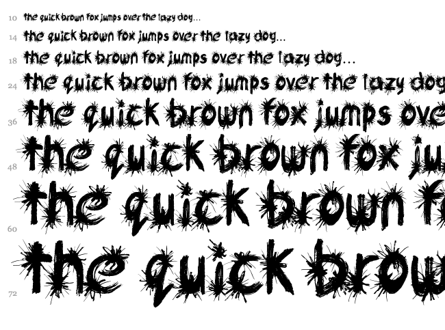Ink Studio font waterfall